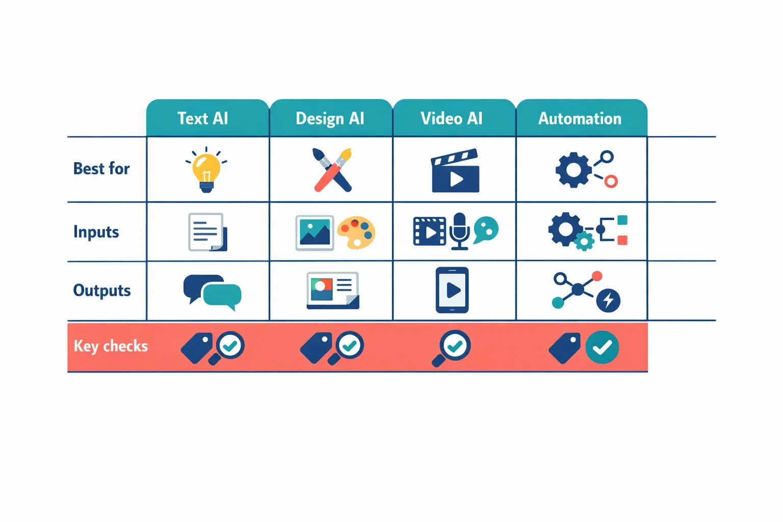 A quick, tool-agnostic way to decide what you need: generation, design, video adaptation, or workflow automation—plus the non-negotiable checks that keep repurposed content on-brand.